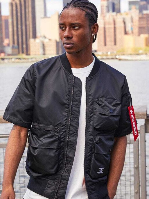 Vintage short bomber jacket blouson 短丈 Alpha Industries - L-2B SHORT SLEEVE BOMBER JACKET - Military