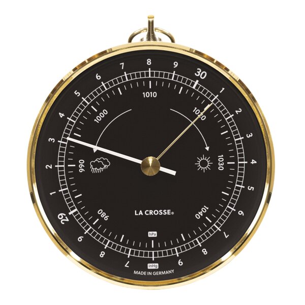 La Crosse Technology - 138-611B Analog Dial Barometer – Black ...