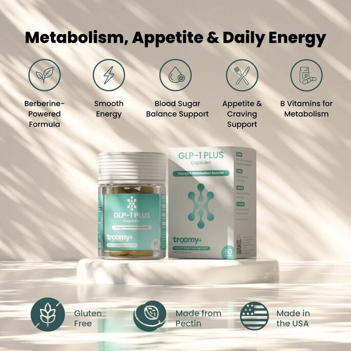 Troomy Nootropics - GLP-1 Plus Daily Wellness Capsules – 60 Count - Military & First Responder Discounts