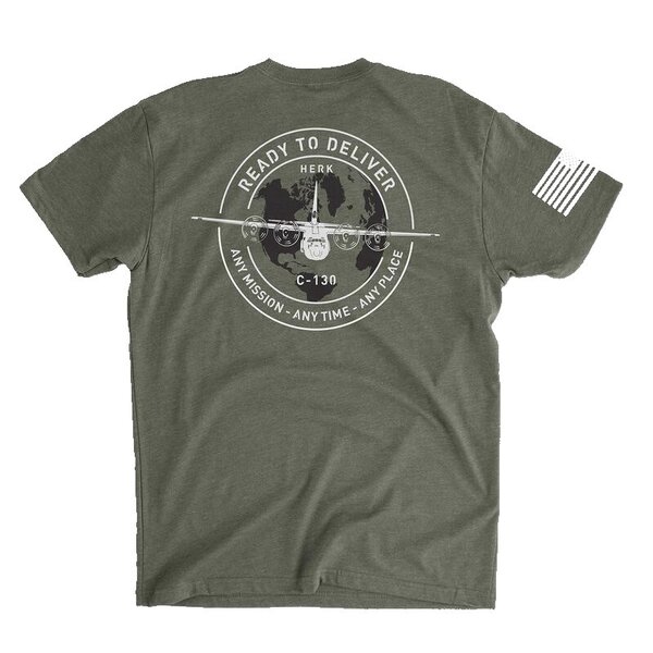 Bunker 27 - Men's C-130 Hercules - Ready to Deliver T-Shirt Military ...