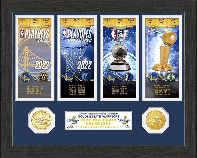 GOLDEN STATE WARRIORS 5-TIME NBA CHAMPIONS DELUXE GOLD COIN & BANNER  COLLECTION