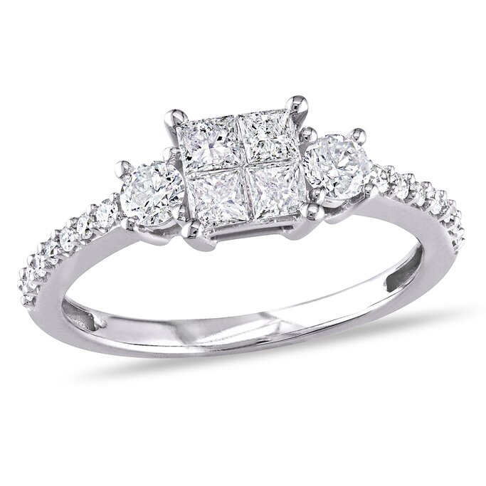 4 stone princess cut diamond ring