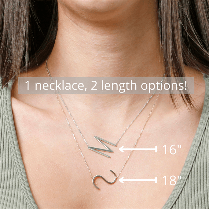 Marabela Women s Sterling Silver Large Sideways Letter Initial