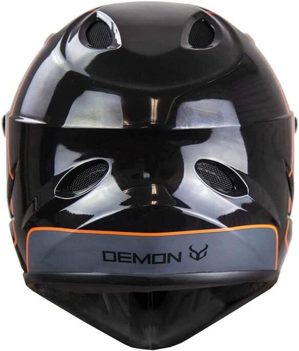 Demon United Demon Podium Full Face Bicycle Helmet Gloss Black Orange Military First Responder Discounts GOVX