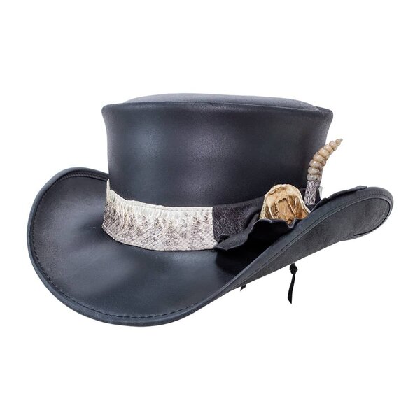 American Hat Makers - Pale Rider | Leather Top Hat | Rattlesnake Hat ...