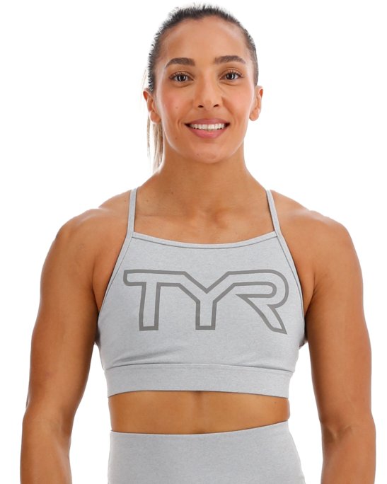 TYR - Women's Base Kinetic™ High Neck Big Logo Sports Bra - Discounts for  Veterans, VA employees and their families!