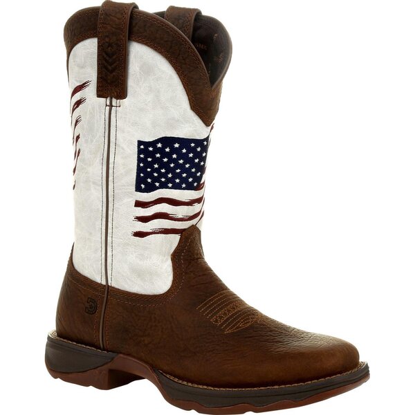 men's rebel distressed flag embroidery western boots