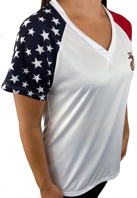 patriotic v neck women's t shirts