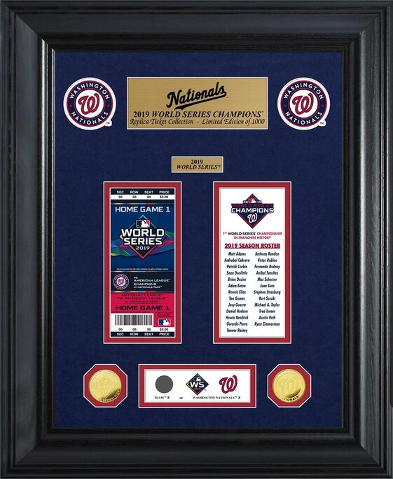 Highland Mint Washington Nationals World Series Deluxe Gold Coin & Ticket Collection