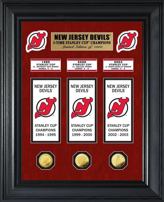 Highland Mint New Jersey Devils Stanley Cup Banner Collection Photo Mint