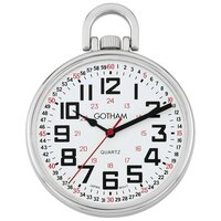 Gotham Watch - Gotham Men's Silver-Tone Slim Railroad 24 Hour Open