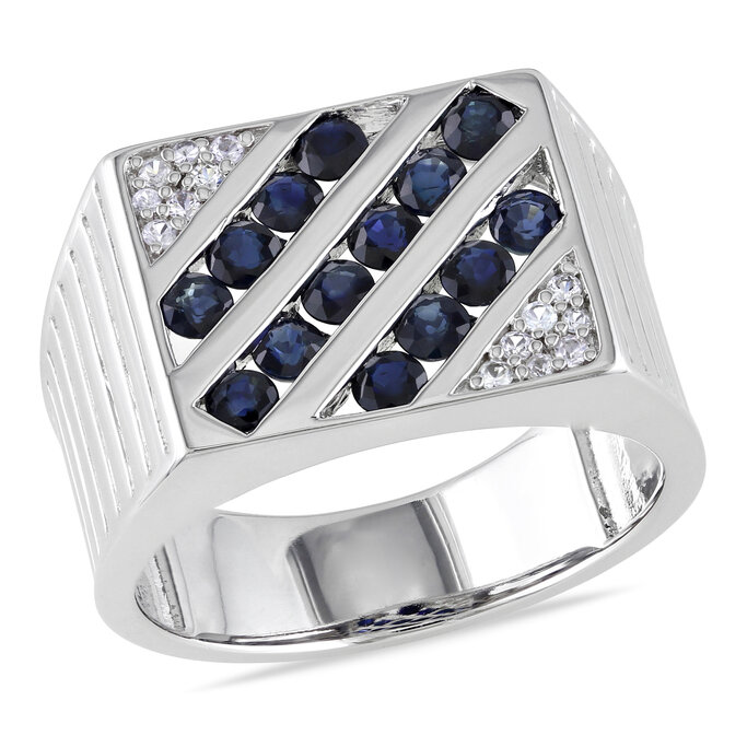 Men's Cabochon Sapphire Statement Ring Blue Stone Vintage Silver Antique  Jewelry | eBay