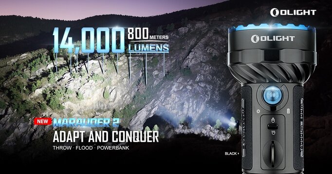 Olight - Marauder 2 14000 Lumen Long Throw Rechargeable Flashlight