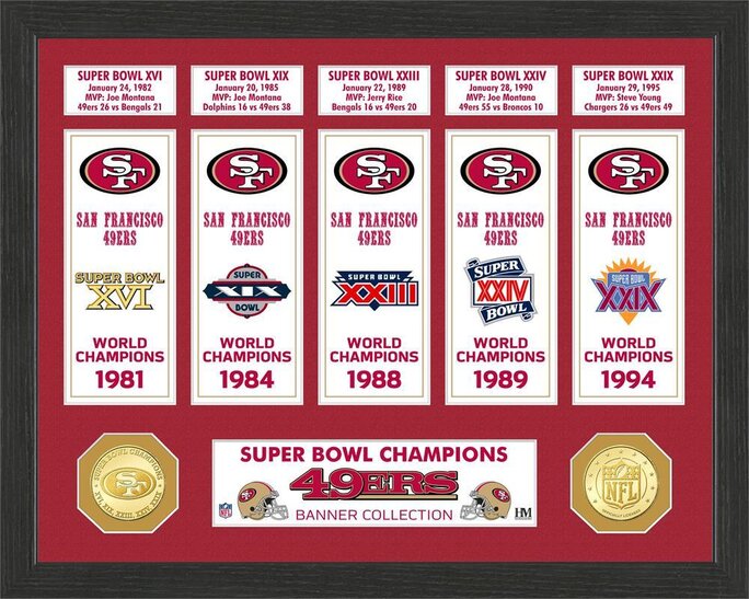 San Francisco 49ers Super Bowl Champions Deluxe Gold Coin & Ticket