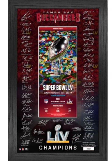 The Highland Mint - 4 Tampa Bay Buccaneers Super Bowl 55 Champs Signature  Ticket - Discounts for Veterans, VA employees and their families!