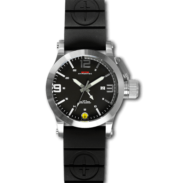 MTM Special Ops - Hypertec XL Silver Steel Watch - Rubber Strap II Gov ...