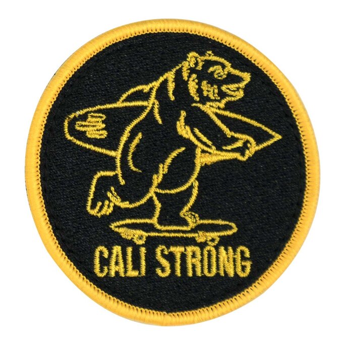 CALI Strong - CALI Strong Golden Bear Black Round Hook-and-Loop Morale  Patch - Military & First Responder Discounts