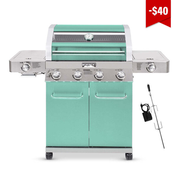 Monument Grills 35633 Green 4Burner Propane Gas Grill with