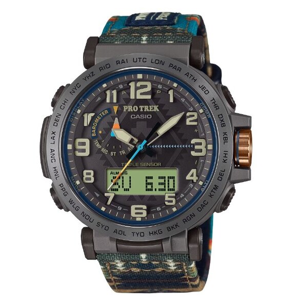 Casio - Men's Pro Trek x Pendleton PRG-600 Series Multi Cloth Design ...