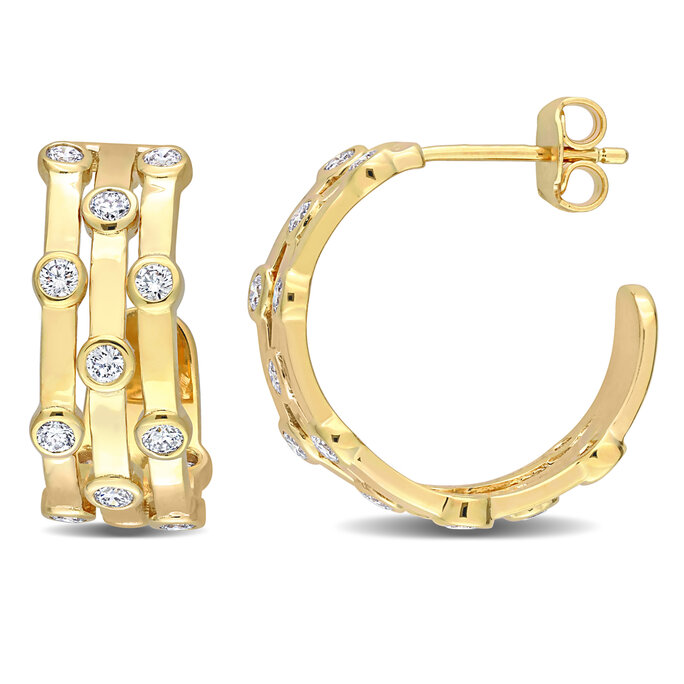 Le Vian Chocolate and White Diamond Hoop Earrings in 14k Rose Gold (9/10 ct.  t.w.) | CoolSprings Galleria