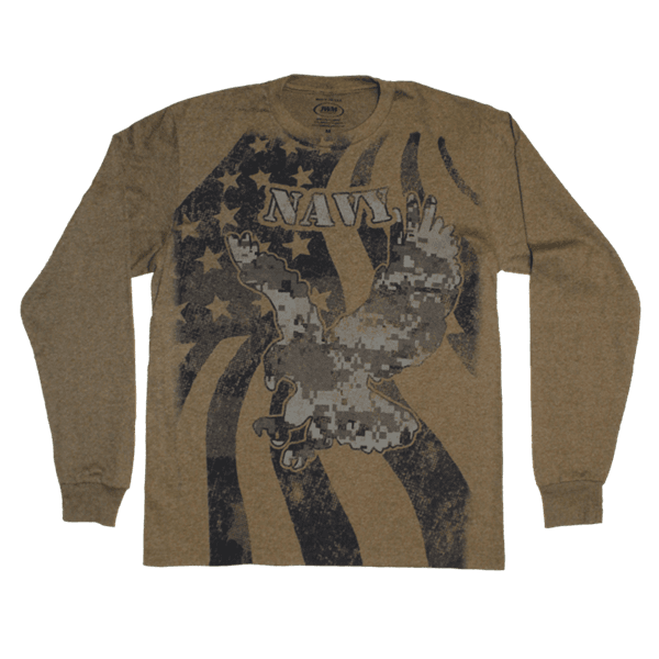 Jwm Wholesale Us Navy Long Sleeve Camo Eagle T Shirt Military And Govt Discounts Govx 7233