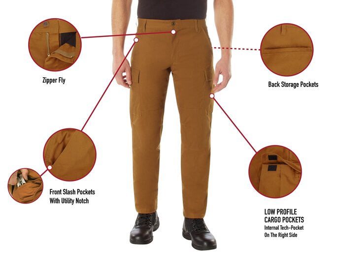 Rothco - Men's Active Flex Canvas Work Pants - Military & Gov't