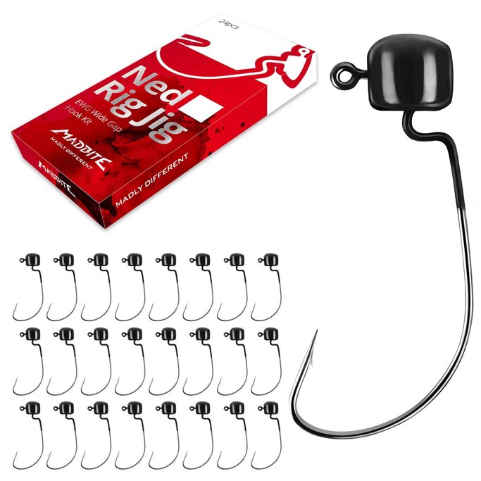 ki-no One off Shade Biteセット KastKing - MadBite 24 Pcs Ned Rig Jig Hook Kits - Military & First