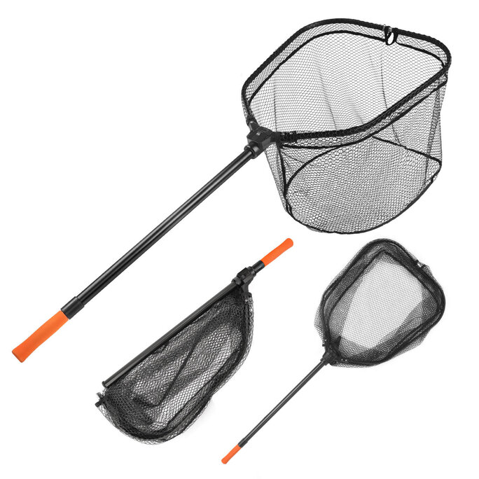 extendable fishing net Kids Nets and the safe nylon netting is tangle free Moclever Collapsible Fishing Net, Portable