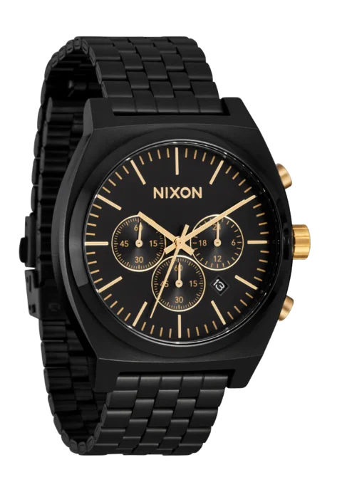 Nixon - Men's Time Teller Chrono Watch - Black/Black/Gold