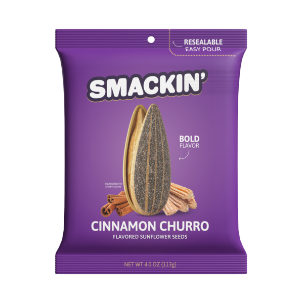 SMACKIN Sunflower Seeds CINNAMON CHURRO Military First Responder smackin-sunflower-seeds-cinnamon-churro-military-first-responder