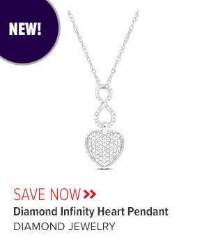 1/4ct TDW Diamond Infinity Heart Pendant w Round Cable Chain in Sterling Silver - 18 in